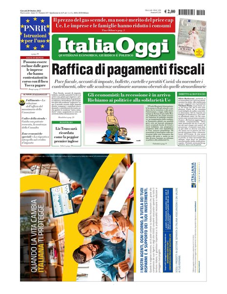 Italia oggi : quotidiano di economia finanza e politica